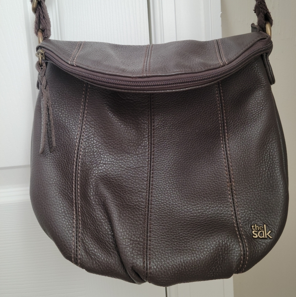 The Sak Dark Brown Leather Shoulder Bag